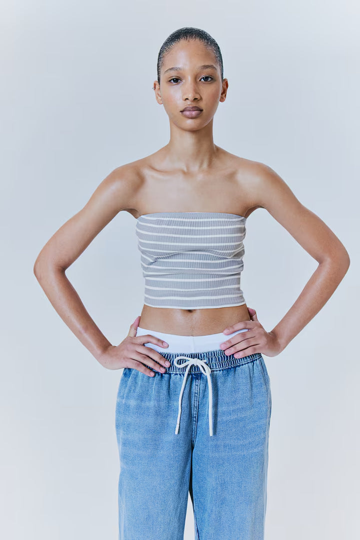 H&M 2-PACK SHORT TUBE TOPS