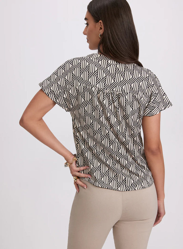 LAURA Geometric Print Top
