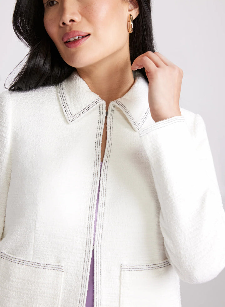 LAURA Contrast Stitch Tweed Jacket