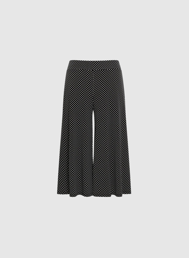 LAURA Pull-On Polka Dot Wide Leg Capris