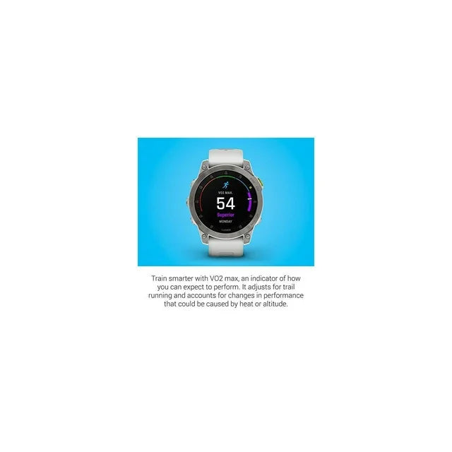 Garmin epix Gen 2, Premium active smartwatch, Health and wellness features, touchscreen AMOLED display, adventure watch with advanced features, white titanium