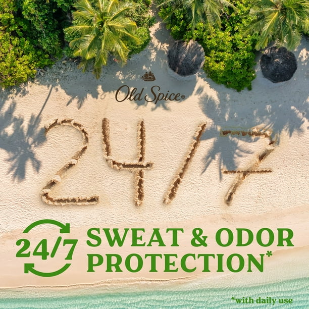 Old Spice Men's Antiperspirant & Deodorant Fiji with Palm Tree, 24/7 Sweat Protection, 73 g