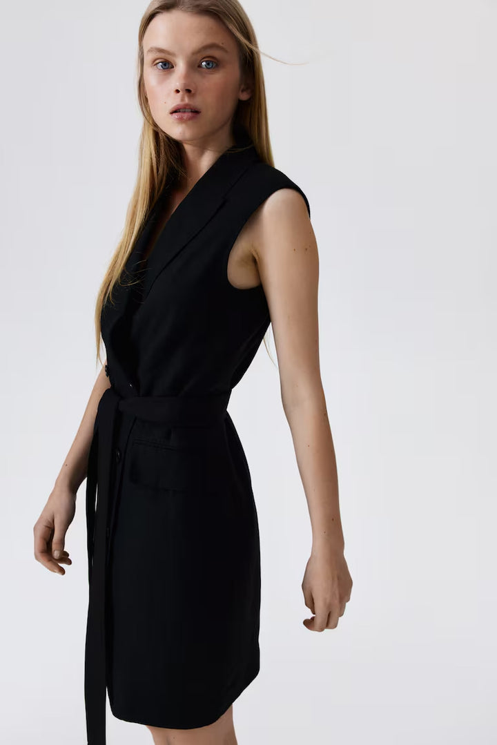 H&M Linen-blend Jacket Dress