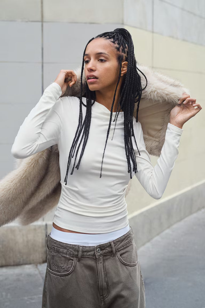 H&M DRAPED JERSEY TOP