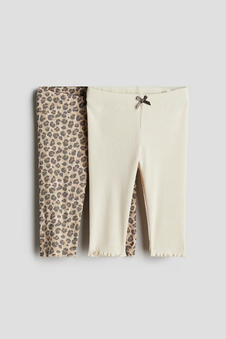 H&M 2-pack Ribbed Cotton Leggings