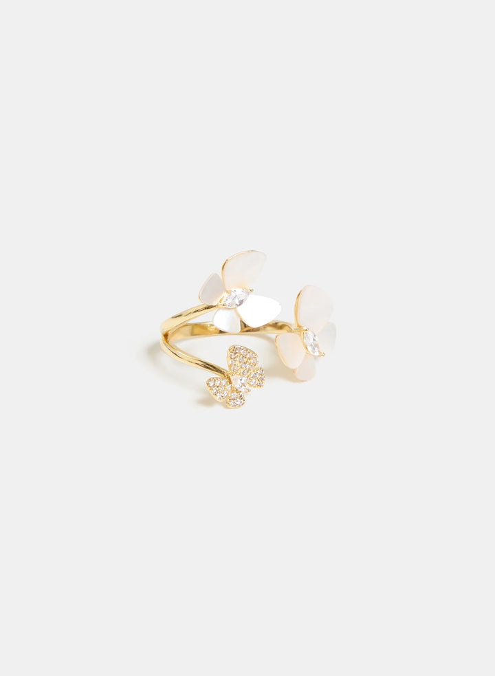 Laura Triple Butterfly Ring