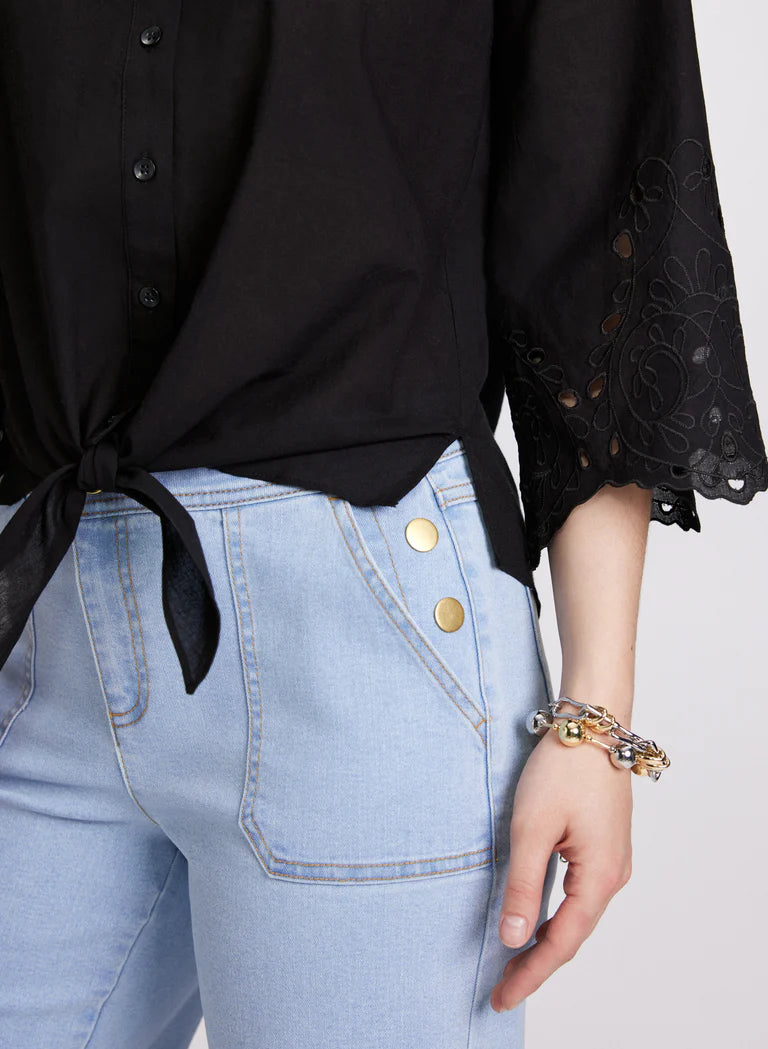 LAURA Embroidered Sleeve Blouse