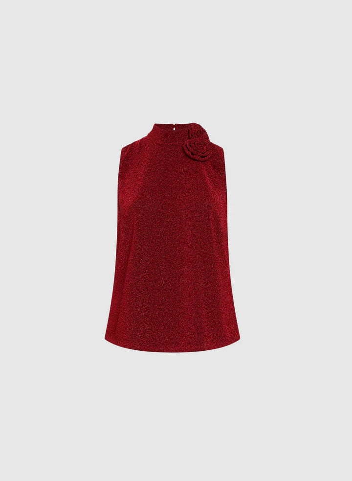 LAURA Metallic Flower Top