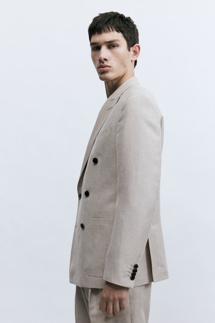 H&M Regular-Fit Wool-Blend Double-Breasted Jacket