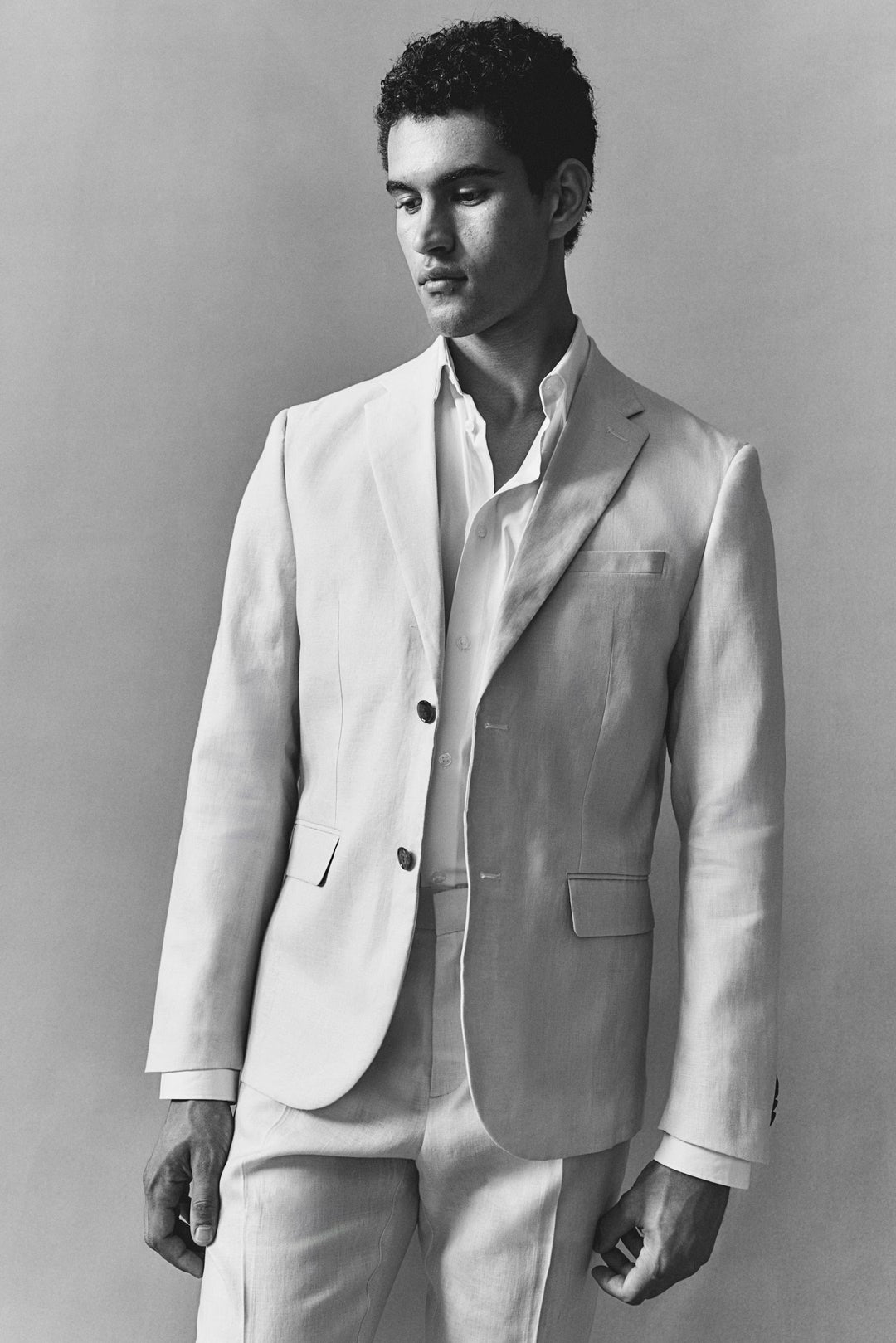 H&M Slim Fit Linen Suit Pants