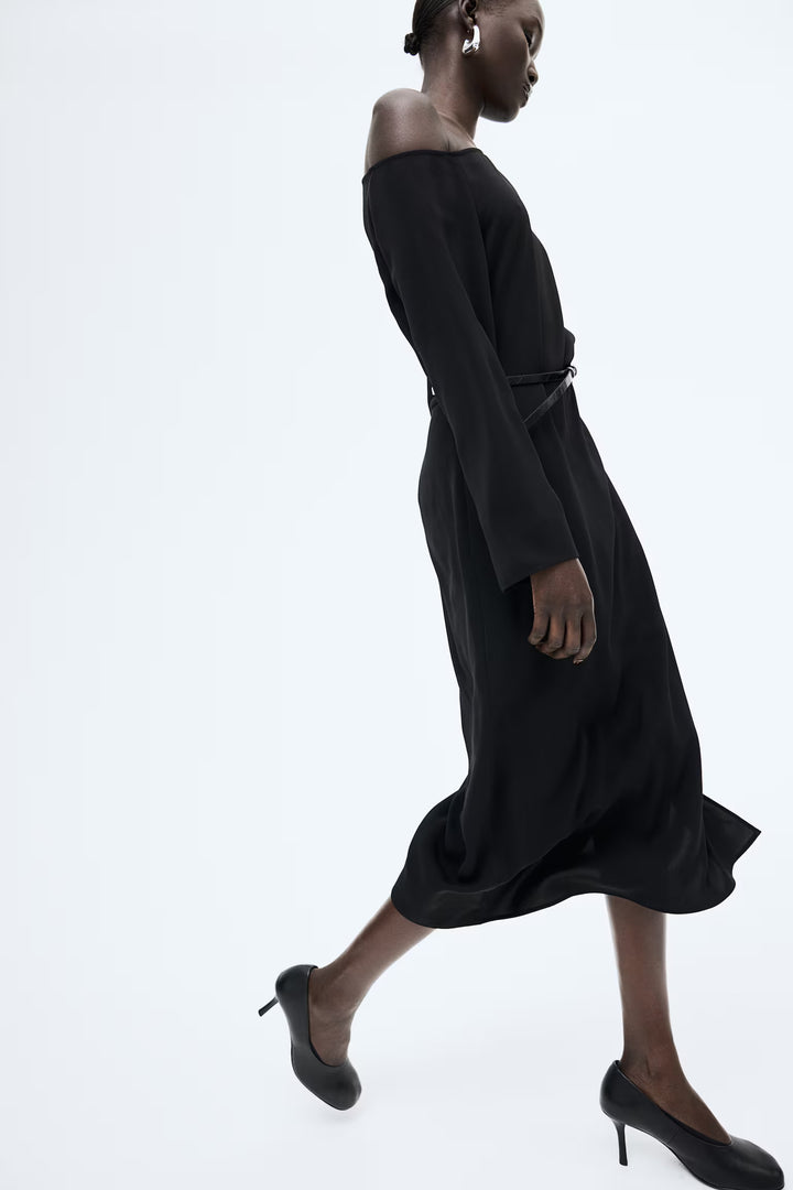 H&M Belted One-Shoulder Dress