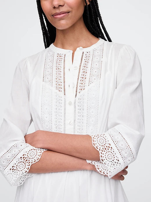 Gap Lace-Trim Mini Dress