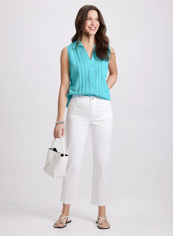 LAURA Sleeveless Linen Blouse