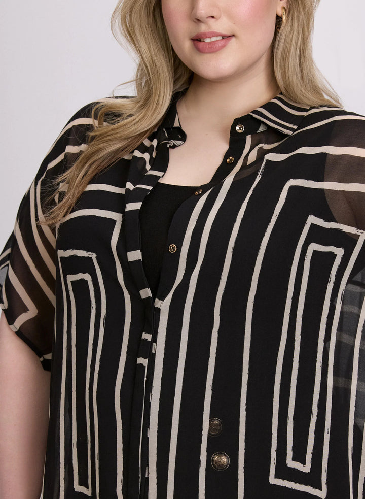 LAURA Joseph Ribkoff - Geometric Button-Down Tunic