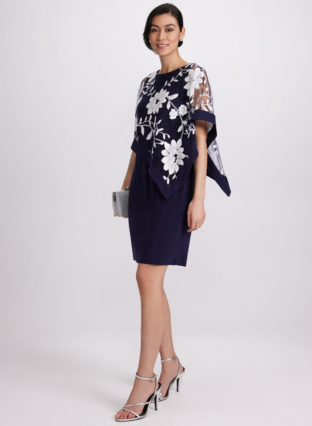 LAURA Floral Capelet Sheath Dress