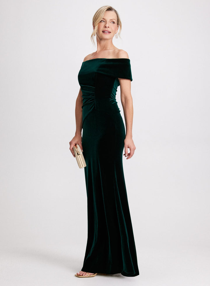 LAURA Off-The-Shoulder Velvet Dress