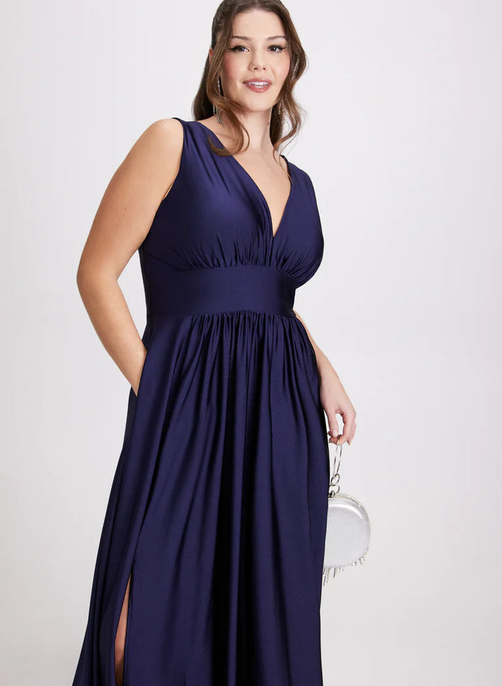 LAURA Plunging Neckline Maxi Dress