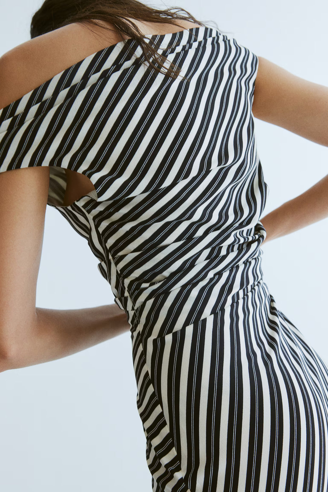 H&M Draped One-shoulder Dress