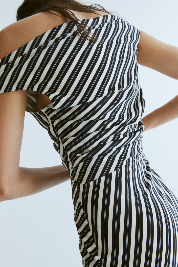 H&M Draped One-shoulder Dress