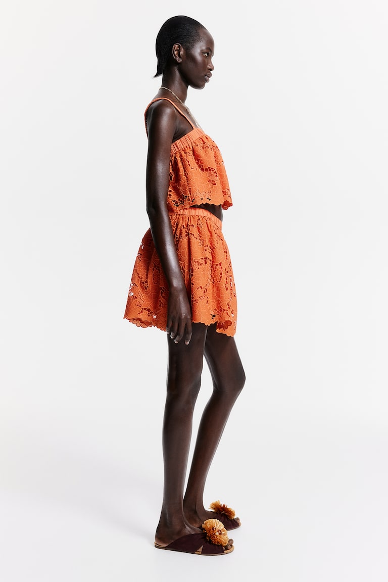 H&M Skirt with Eyelet Embroidery