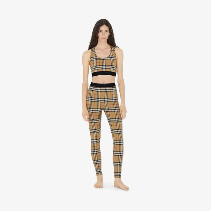 Burberry Logo Detail Vintage Check Bra Top