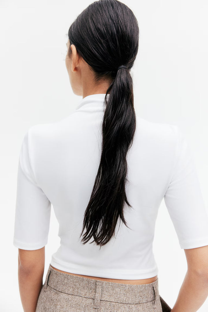 H&M Microfiber Mock Turtleneck Top