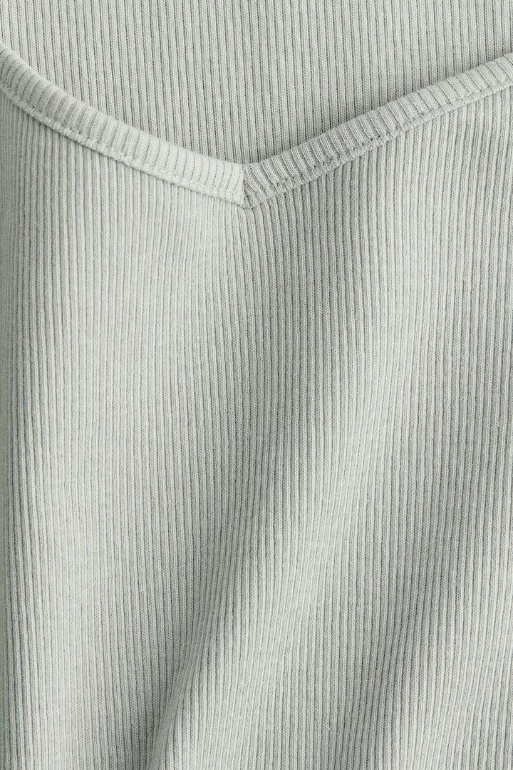 H&M Ribbed Top with Sweetheart Neckline