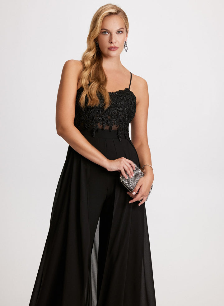 LAURA Mesh Detail Georgette Jumpsuit