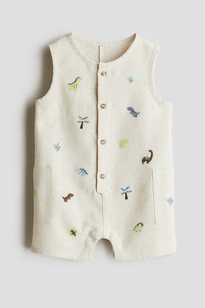 H&M Embroidery-Detail Romper Suit