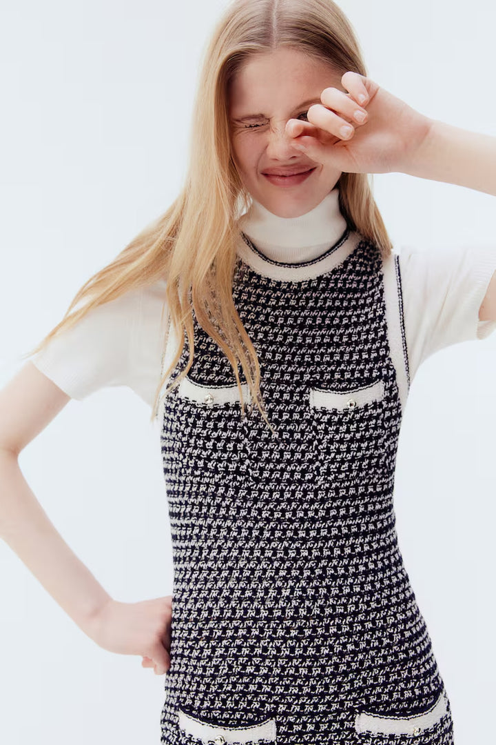 H&M Pocket-Detail Textured-Knit Dress