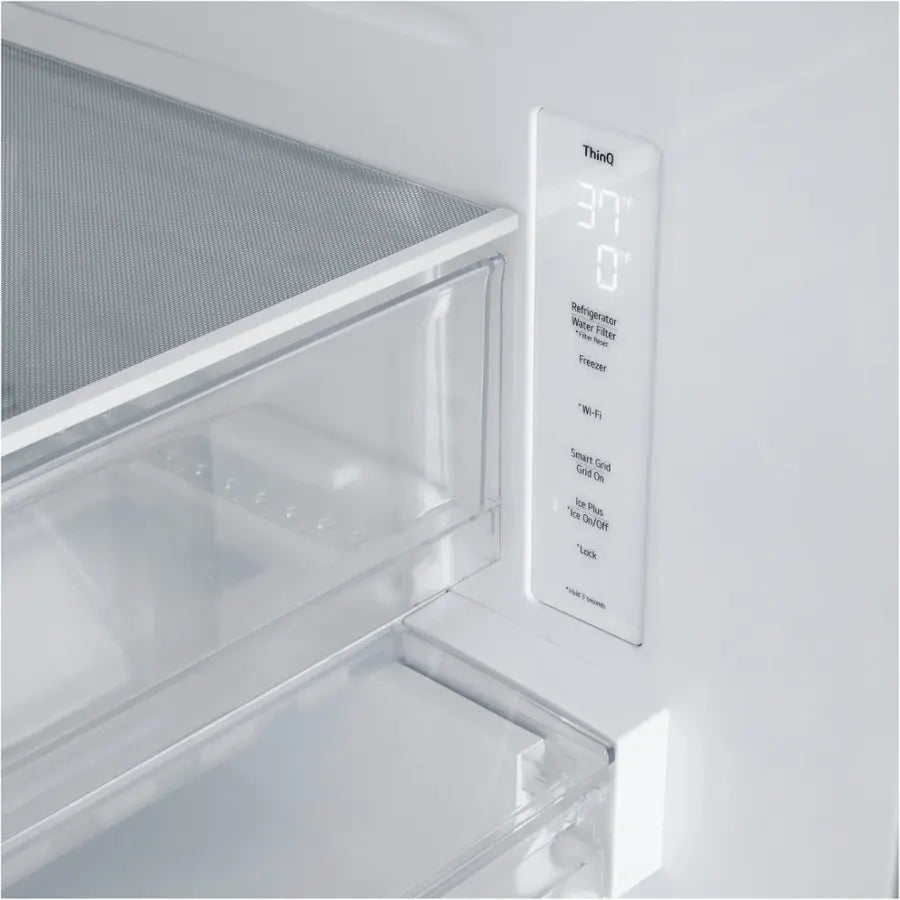 LG - Standard Depth MAX 25.1 Cu. Ft. French Door Smart Refrigerator with Glide N' Serve Drawer - Stainless Steel