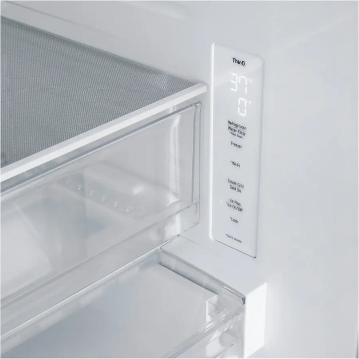 LG - Standard Depth MAX 25.1 Cu. Ft. French Door Smart Refrigerator with Glide N' Serve Drawer - Stainless Steel