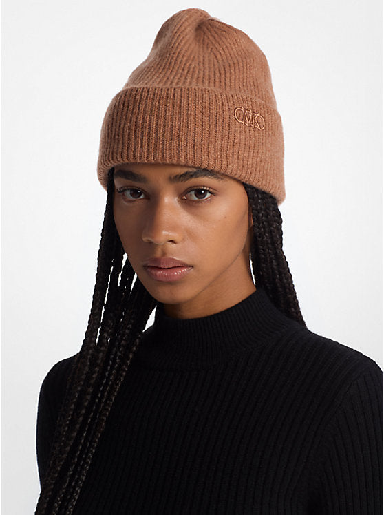Michael Kors Ribbed Cashmere Beanie Hat