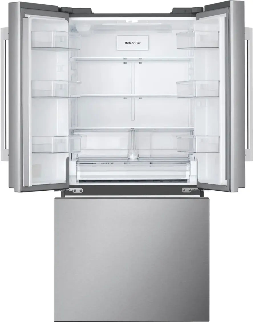 LG - Standard Depth MAX 25.1 Cu. Ft. French Door Smart Refrigerator with Glide N' Serve Drawer - Stainless Steel