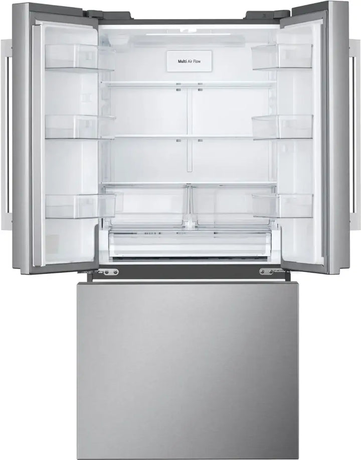 LG - Standard Depth MAX 25.1 Cu. Ft. French Door Smart Refrigerator with Glide N' Serve Drawer - Stainless Steel