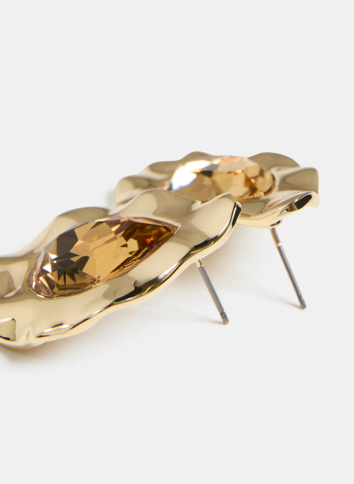 Laura Stone Center Teardrop Stud Earrings