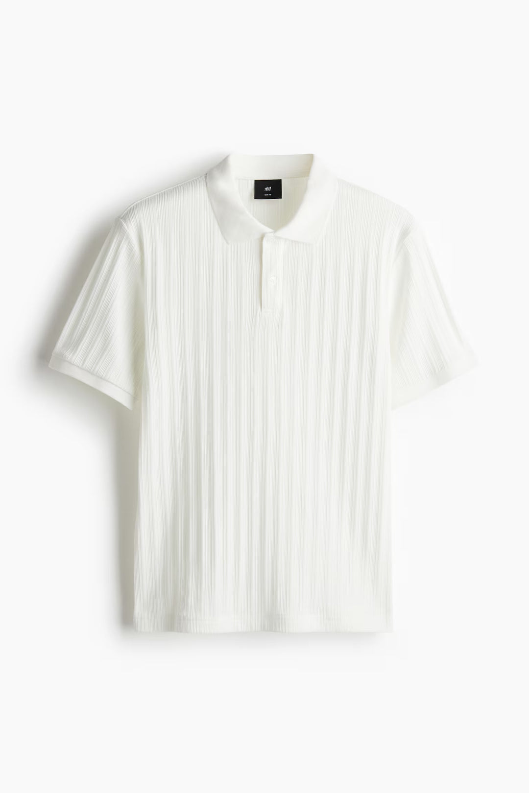 H&M Slim-Fit Textured Jersey Polo Shirt