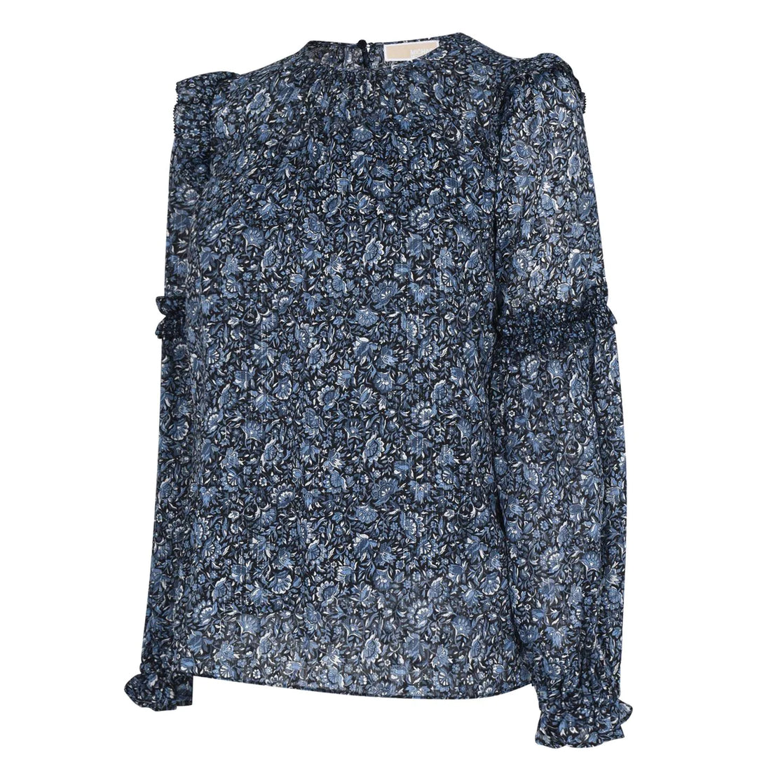 MICHAEL Michael Kors Floral Ruffle-Trim Top