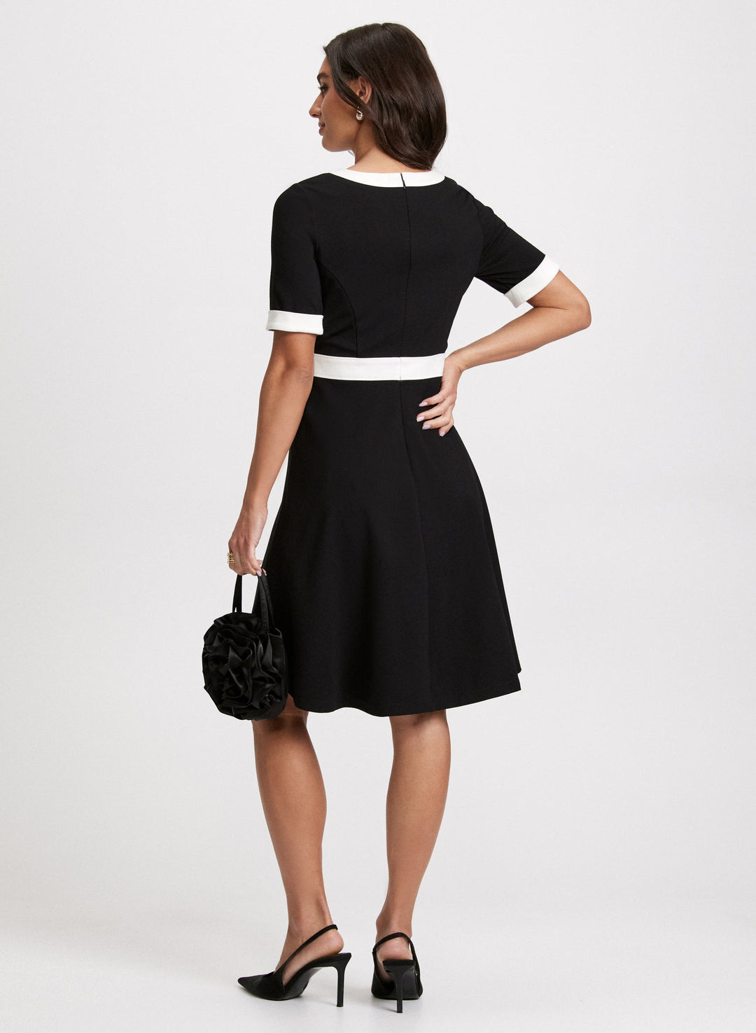 LAURA Rosette Embellished Knit Dress