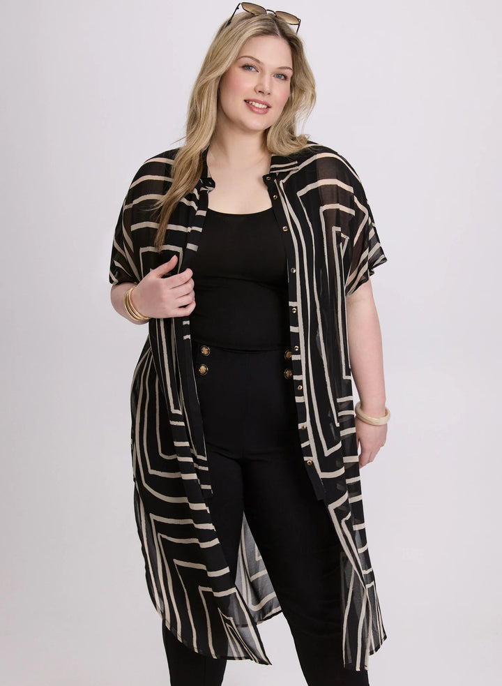 LAURA Joseph Ribkoff - Geometric Button-Down Tunic
