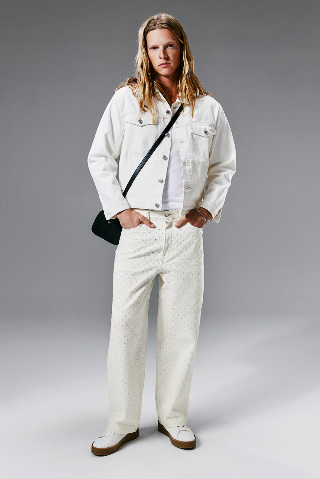 H&M Patterned Baggy Jeans