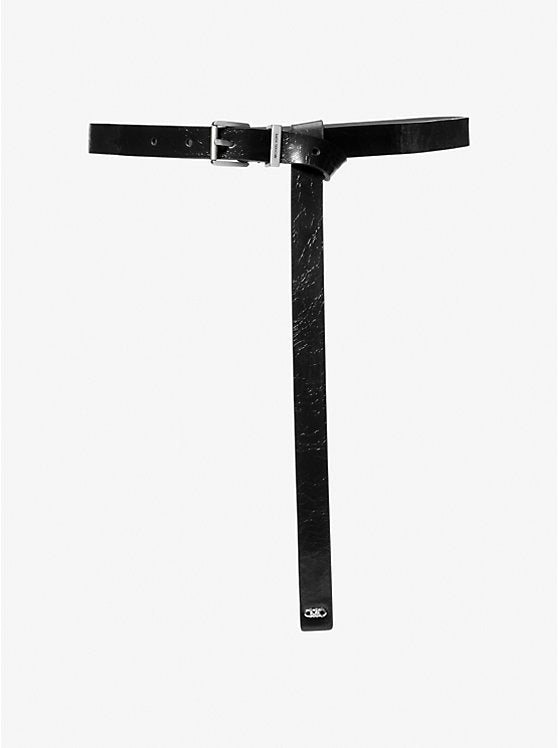 Michael Kors Darrington Crackled Leather Belt