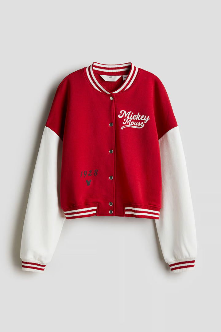 H&M Printed Sweatshirt Baseball Jacket