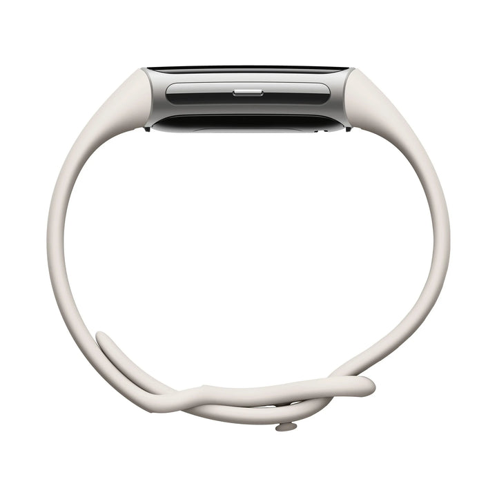 Fitbit Charge 6 Fitness Tracker with Heart Rate, GPS, Premium Membership, Health Tools - Porcelain/Silver
