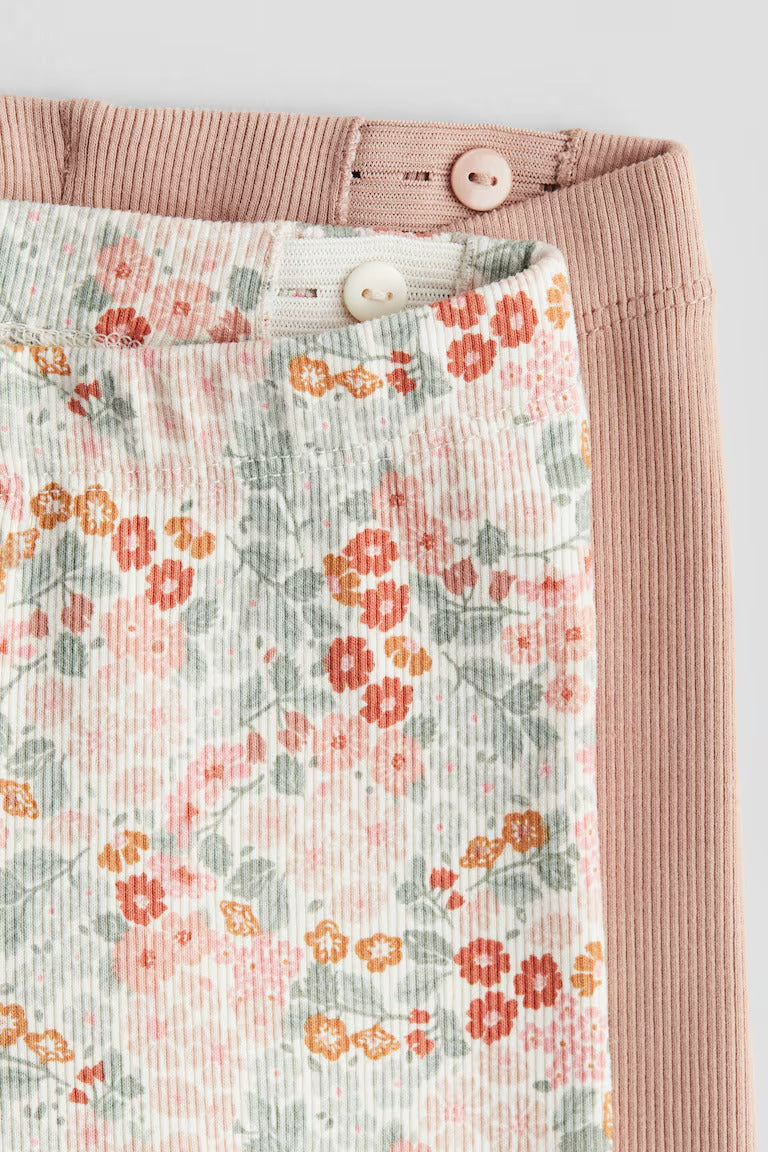 H&M 2-pack Ribbed Cotton Leggings