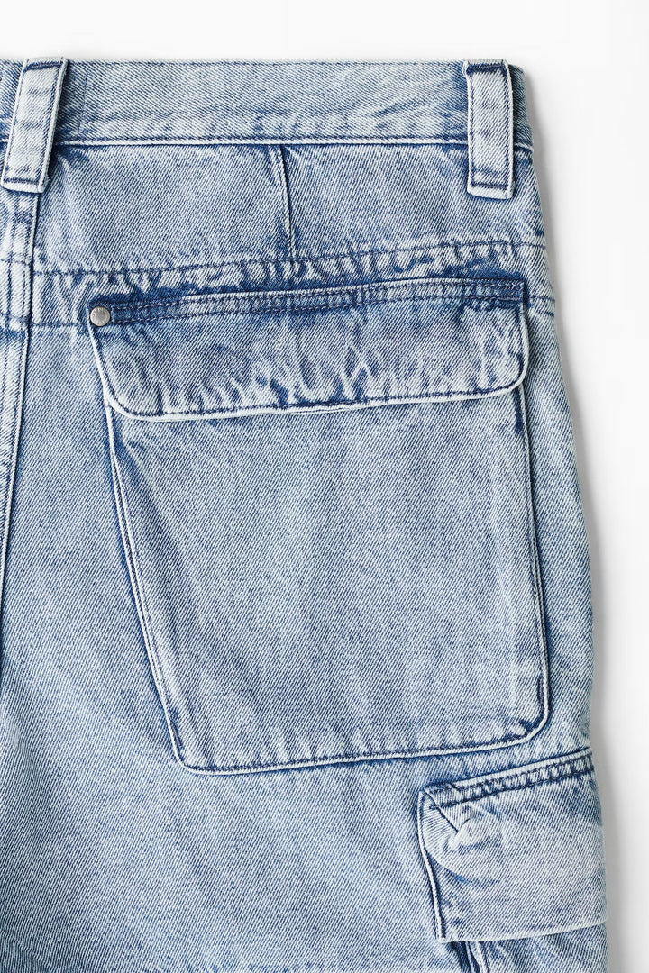 H&M Loose Denim Cargo Shorts