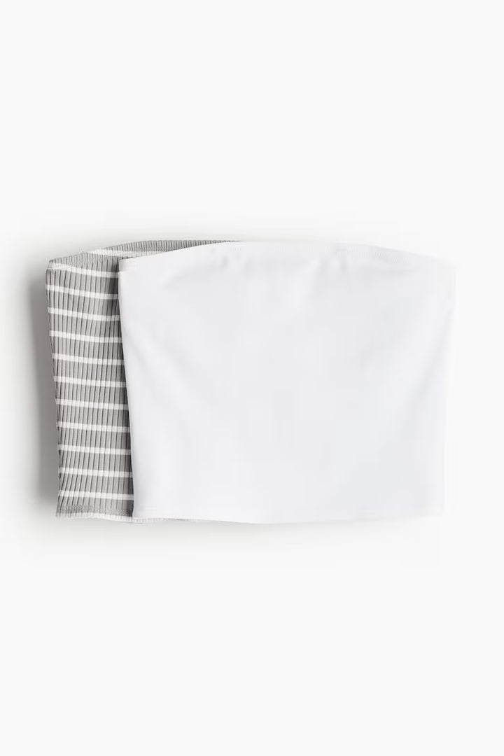 H&M 2-PACK SHORT TUBE TOPS