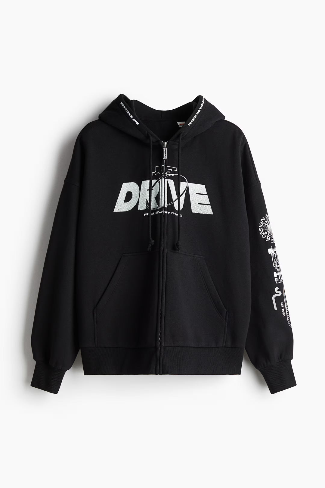 H&M Oversized Hooded Jacket with Motif