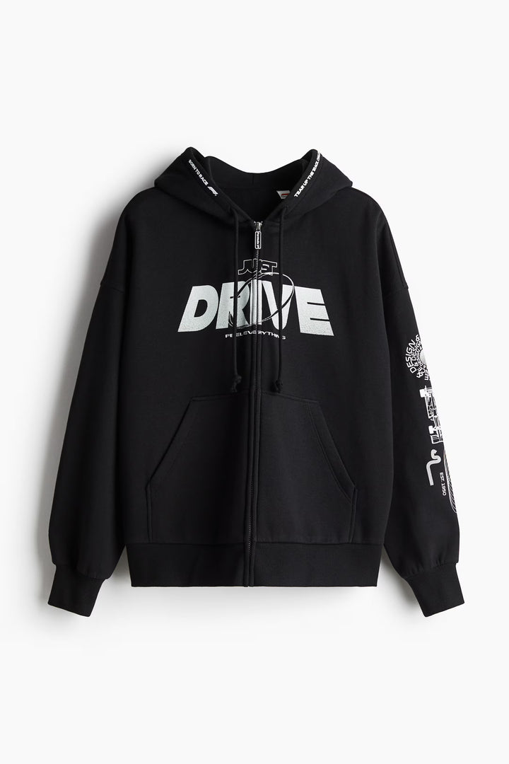 H&M Oversized Hooded Jacket with Motif