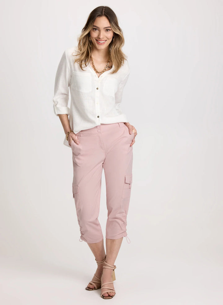 LAURA Cropped Drawstring Hem Cargo Pants